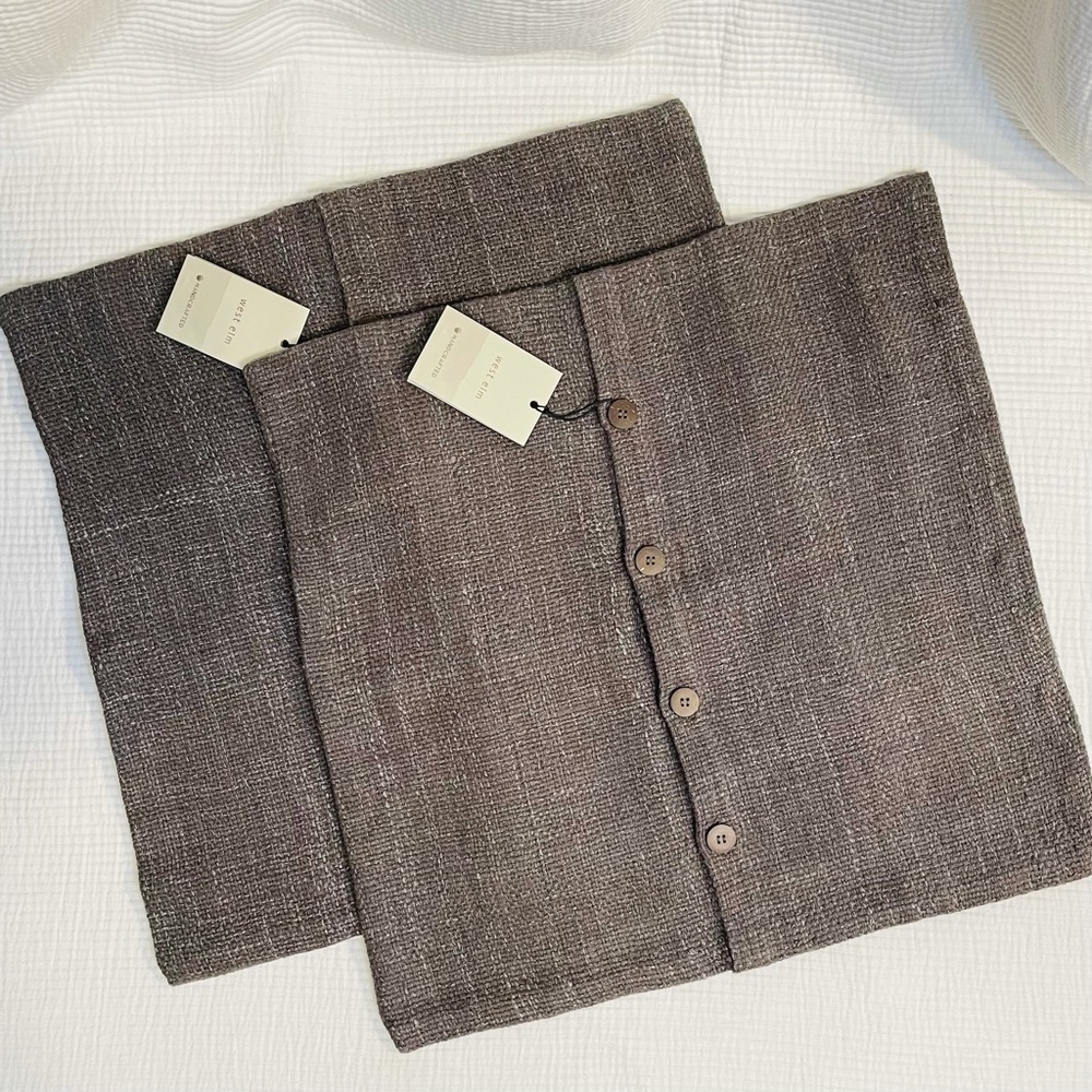 West Elm Silk Hand-loomed Pillow Covers - set of 2